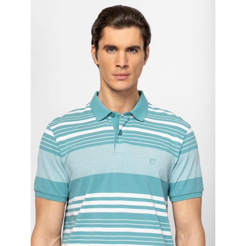 Tricou cu mânecă scurtă, cu guler, pentru bărbați DENGOR