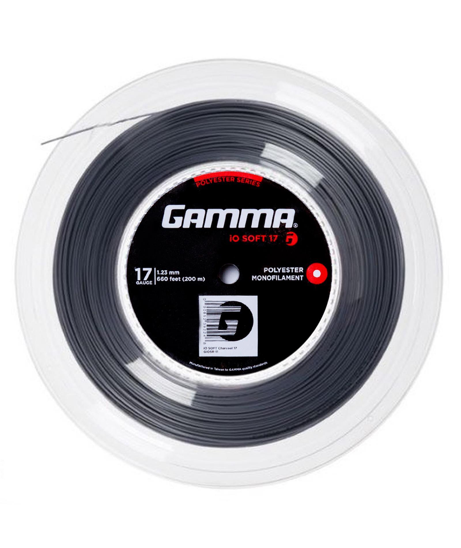 Gamma Tennissaite iO Soft 17 (1.23 mm) Dunkelgrau 200 m Rolle 1/2