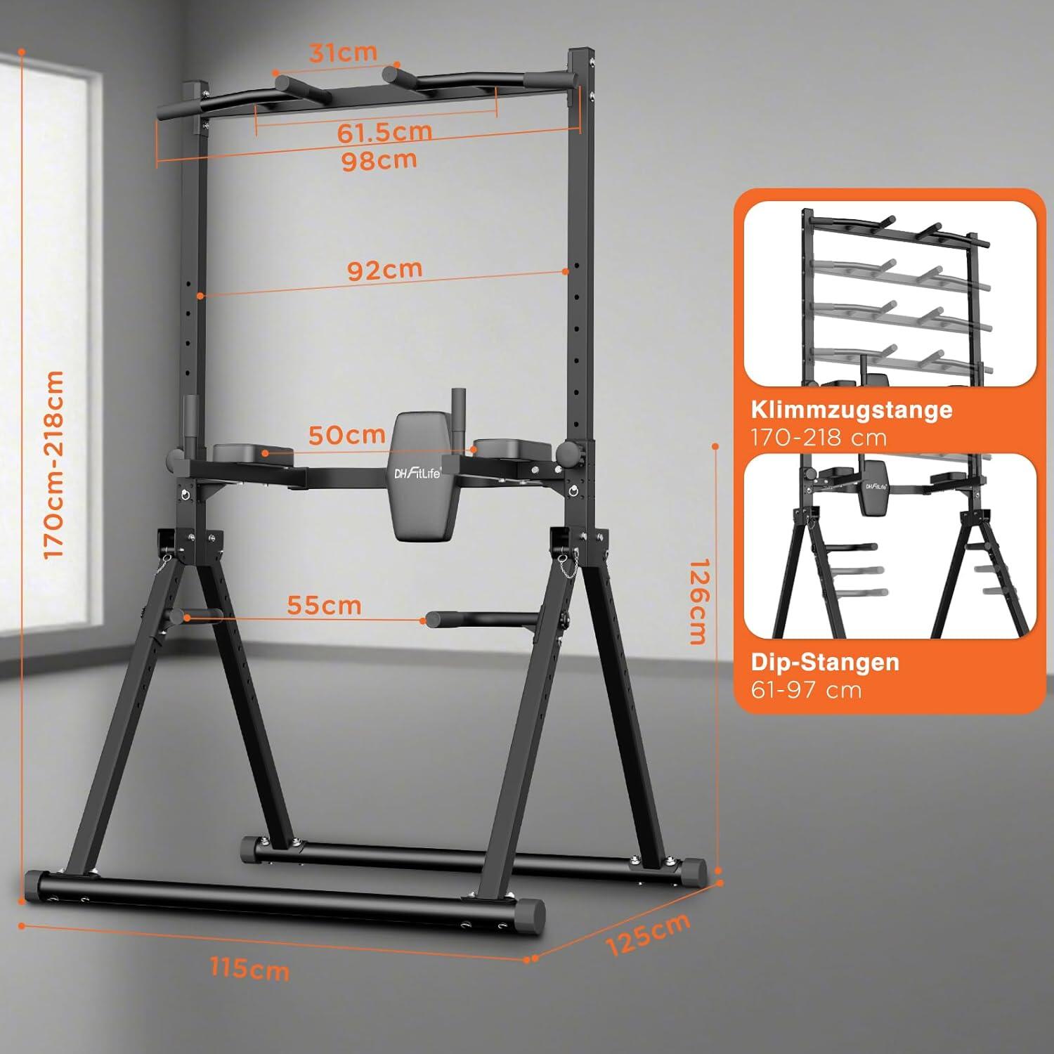DH FitLife Faltbar Power Tower Dip Station 7/7