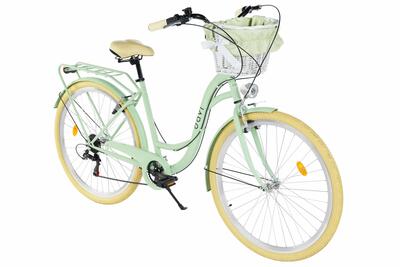 Damesfiets davi ella 28", 7 versnellingen, 160-185 cm, groen/crème