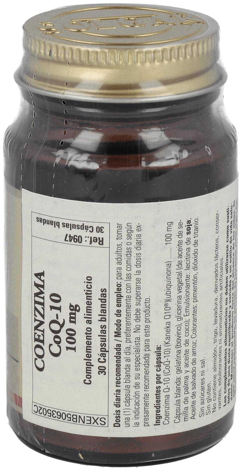 Coenzima Q10 100 mg 30 Cápsulas de Gelatina Blanda 2/3