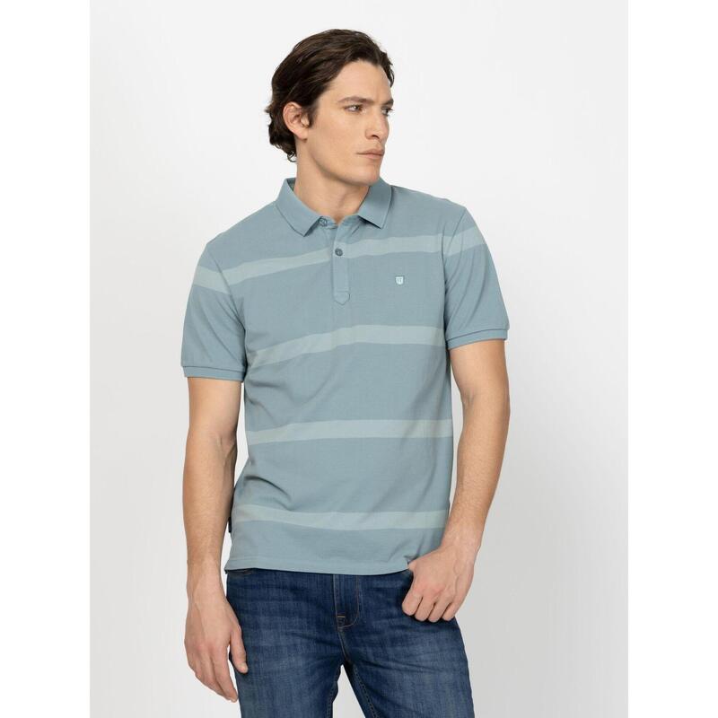 Tricou cu mânecă scurtă, cu guler, pentru bărbați DIWAN