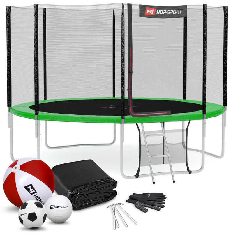 Trampolina Hop-Sport 12ft (366cm) z siatką zewnętrzną