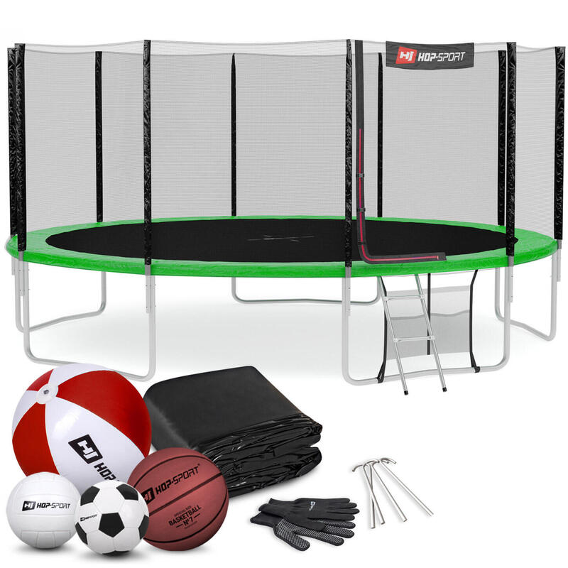 Trampolina Hop-Sport 16ft (488cm) z siatką zewnętrzną