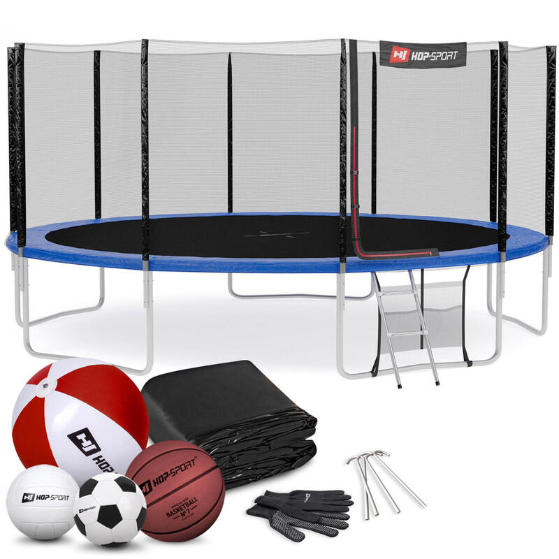 Trampolina Hop-Sport 16ft (488cm) z siatką zewnętrzną