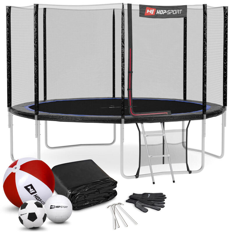 Trampolina Hop-Sport 12ft (366cm) z siatką zewnętrzną