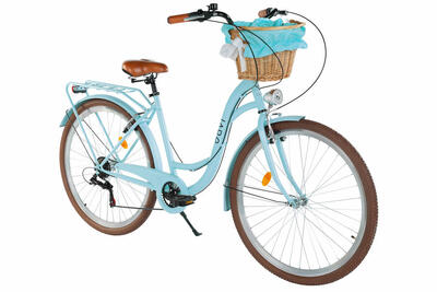 Damesfiets davi ella 28", 7 versnellingen, 160-185 cm, blauw/bruin