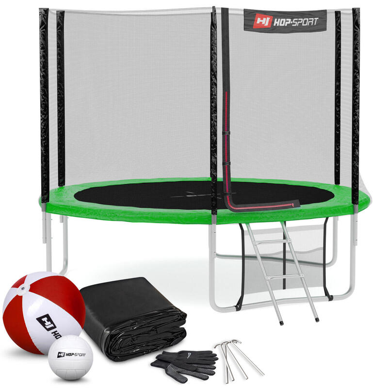 Trampolina Hop-Sport 10ft (305cm) z siatką zewnętrzną - 3 nogi