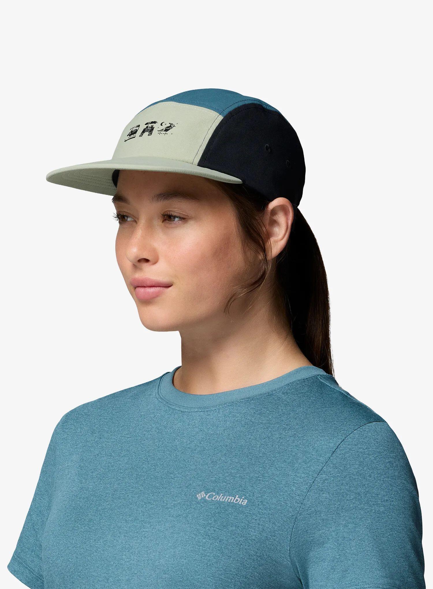 Czapka z daszkiem Columbia Creek Side 5 Panel Hat - safari/black/3 little icons 6/7