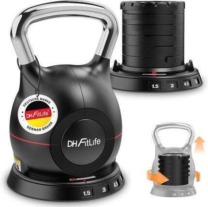 DH FitLife 7-in-1 Kettlebell-Set (1,5–10 kg) | Kettlebell mit 7 Gewichtsstufen