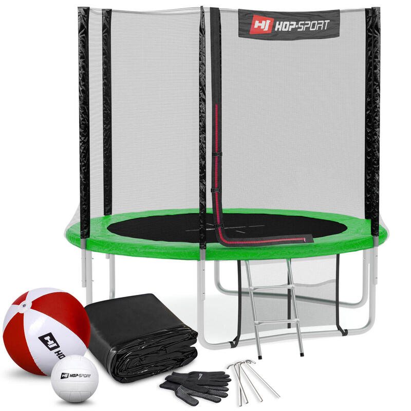 Trampolina Hop-Sport 8ft (244cm) z siatką zewnętrzną