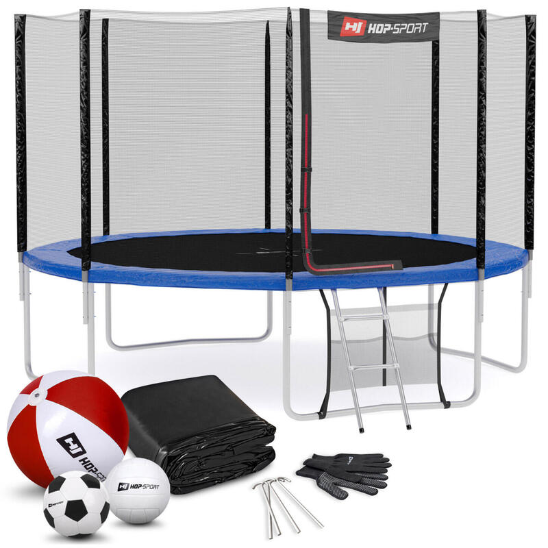 Trampolina Hop-Sport 12ft (366cm) z siatką zewnętrzną