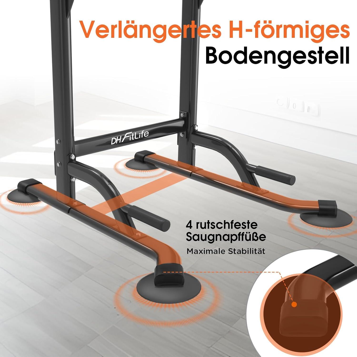 DH FitLife Power Tower Dip-Station | Freistehende Klimmzugstange 3/7