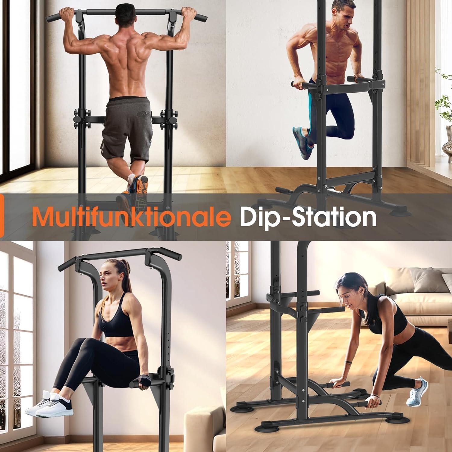 DH FitLife Power Tower Dip-Station | Freistehende Klimmzugstange 6/7