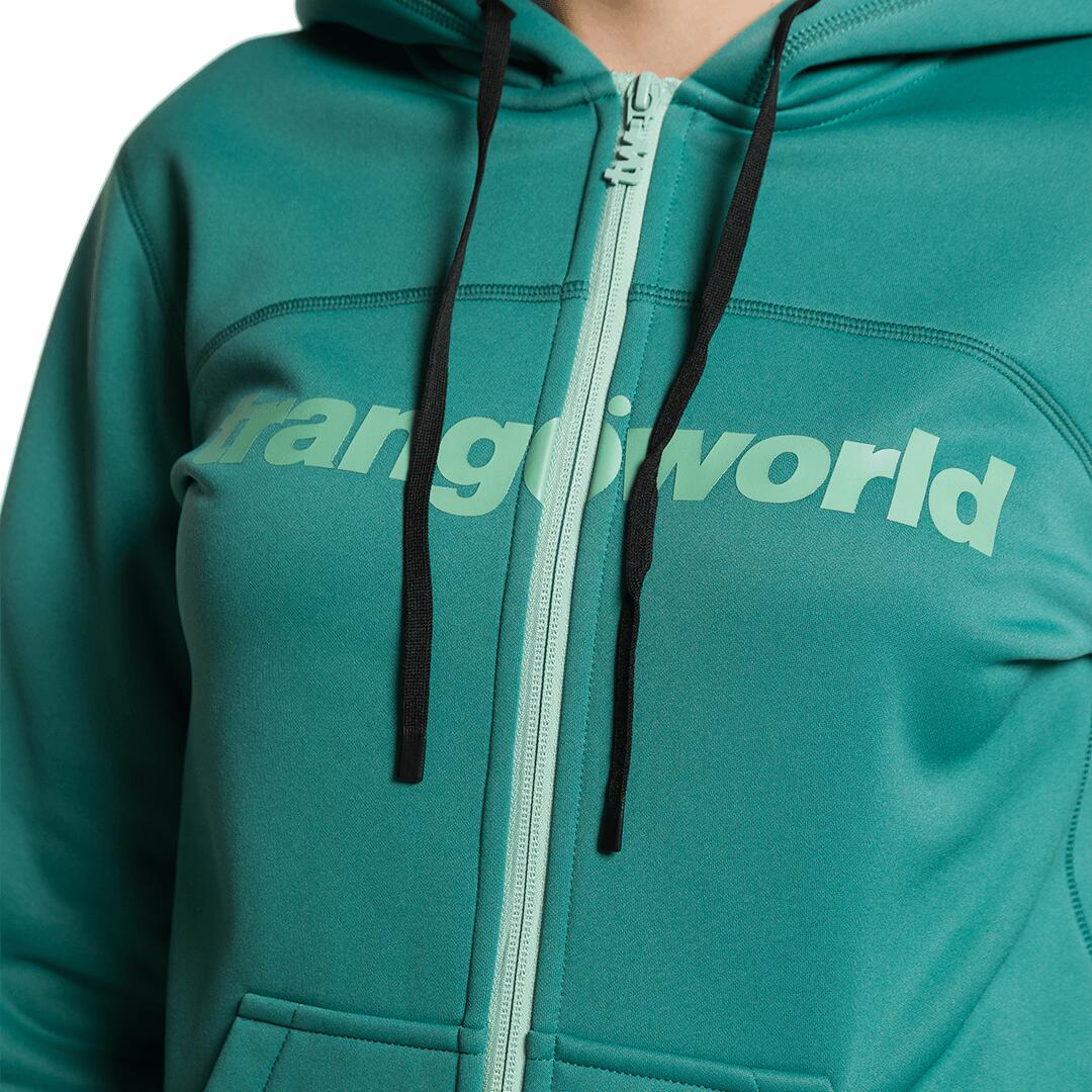 Sudadera con cremallera para Mujer Trangoworld Liena v02 Verde/Verde 4/5