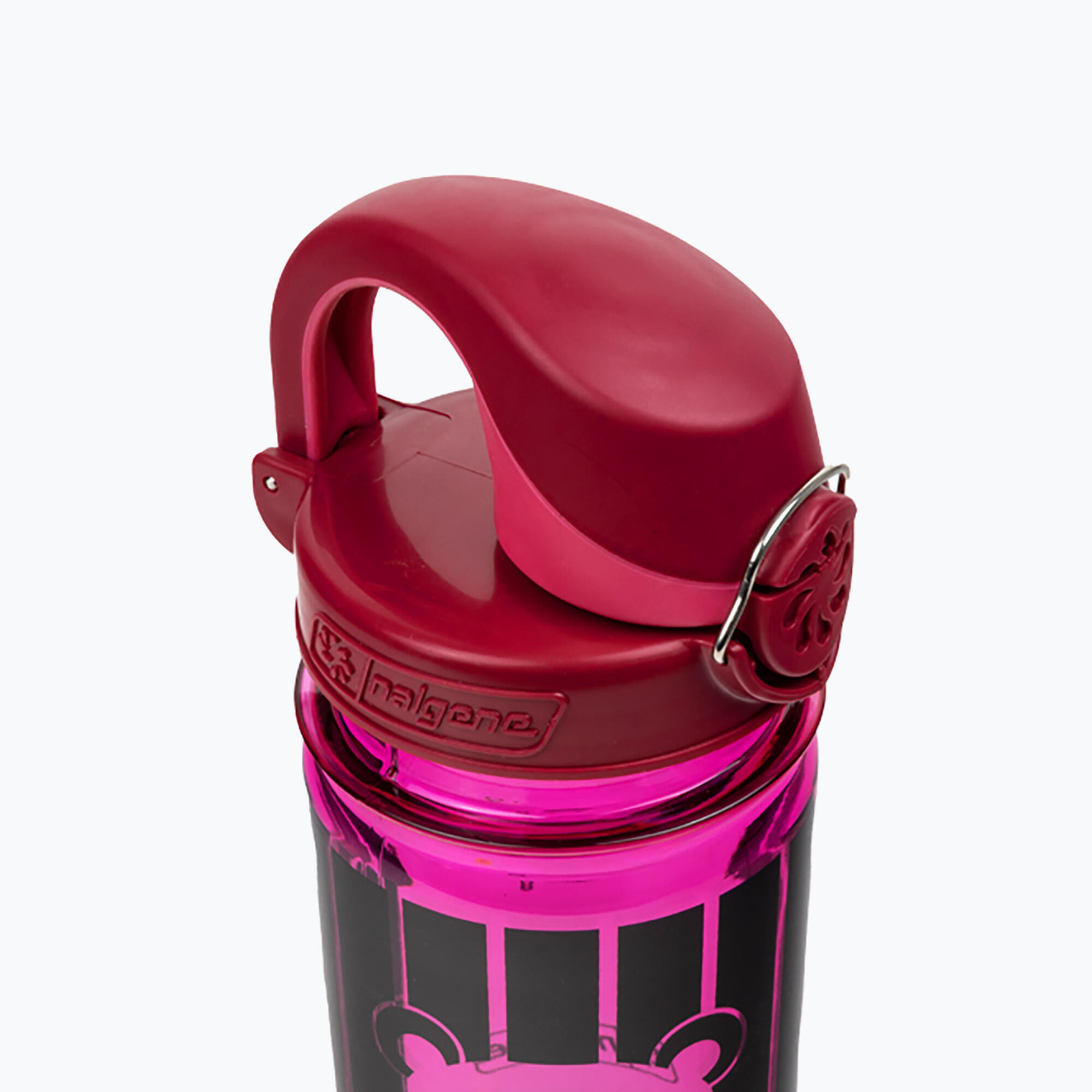Bouteille enfant Nalgene OTF 12 oz rose motif panda, bouchon étanche silicone 5/7