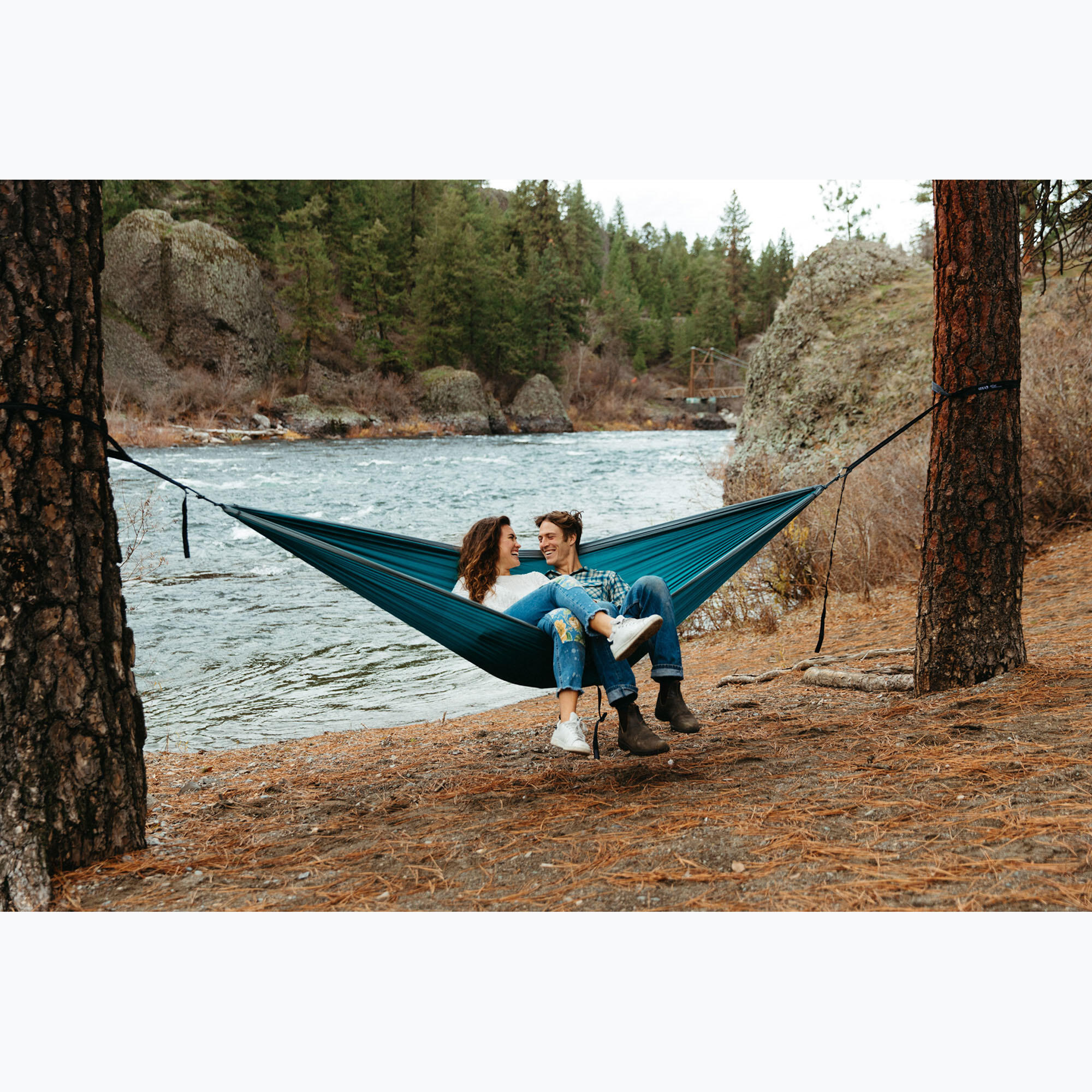 Hamak turystyczny ENO DoubleNest Hammock - seafoam/grey 5/7