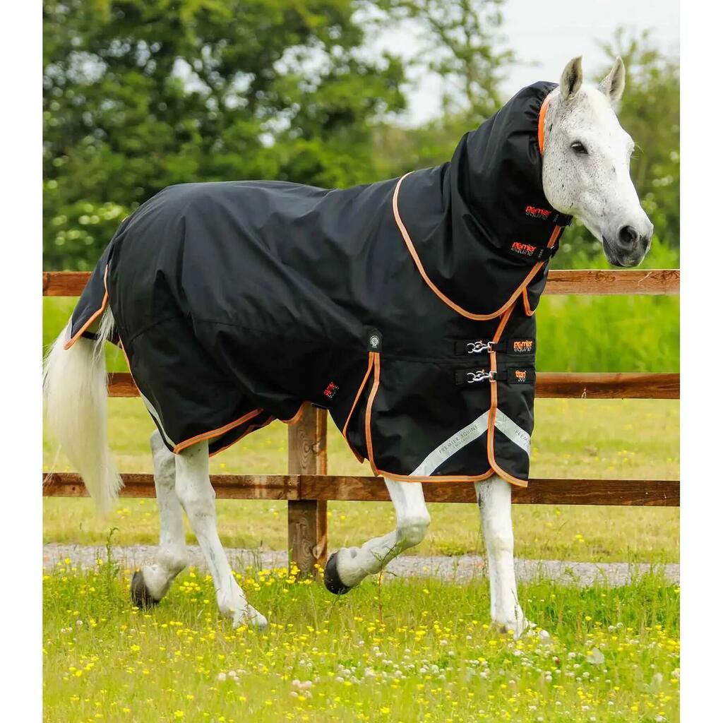 Outdoor horse blanket with neck cover Premier Equine Titan 300 g
