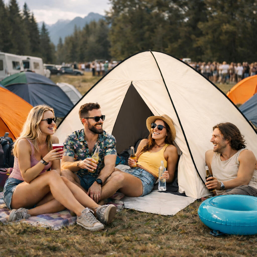 Festival Zelt 200x130 cm - Pop-up - 210D Oxford Nylon - wasserdicht - Blackout 7/7
