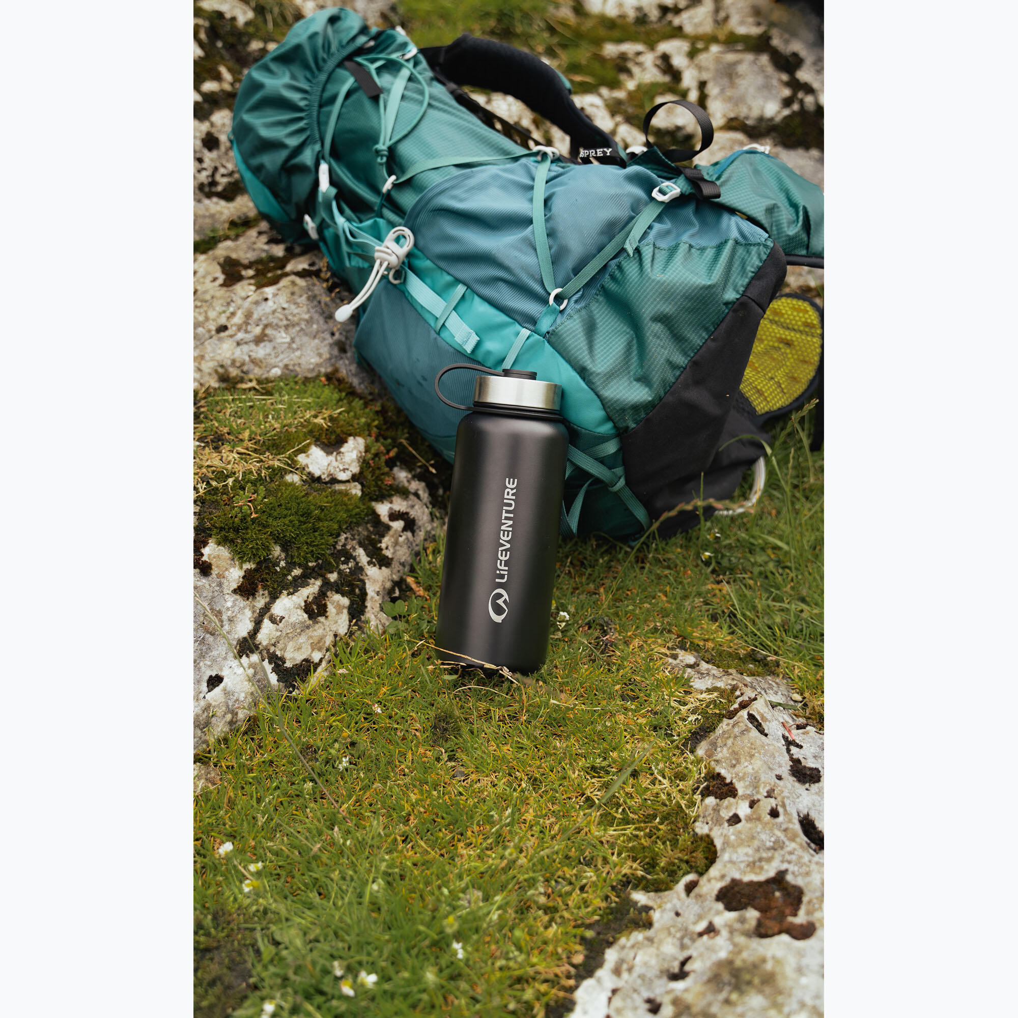 Botella aislante LIFEVENTURE Flask 1L negra - robustez y conservación térmica 3/7