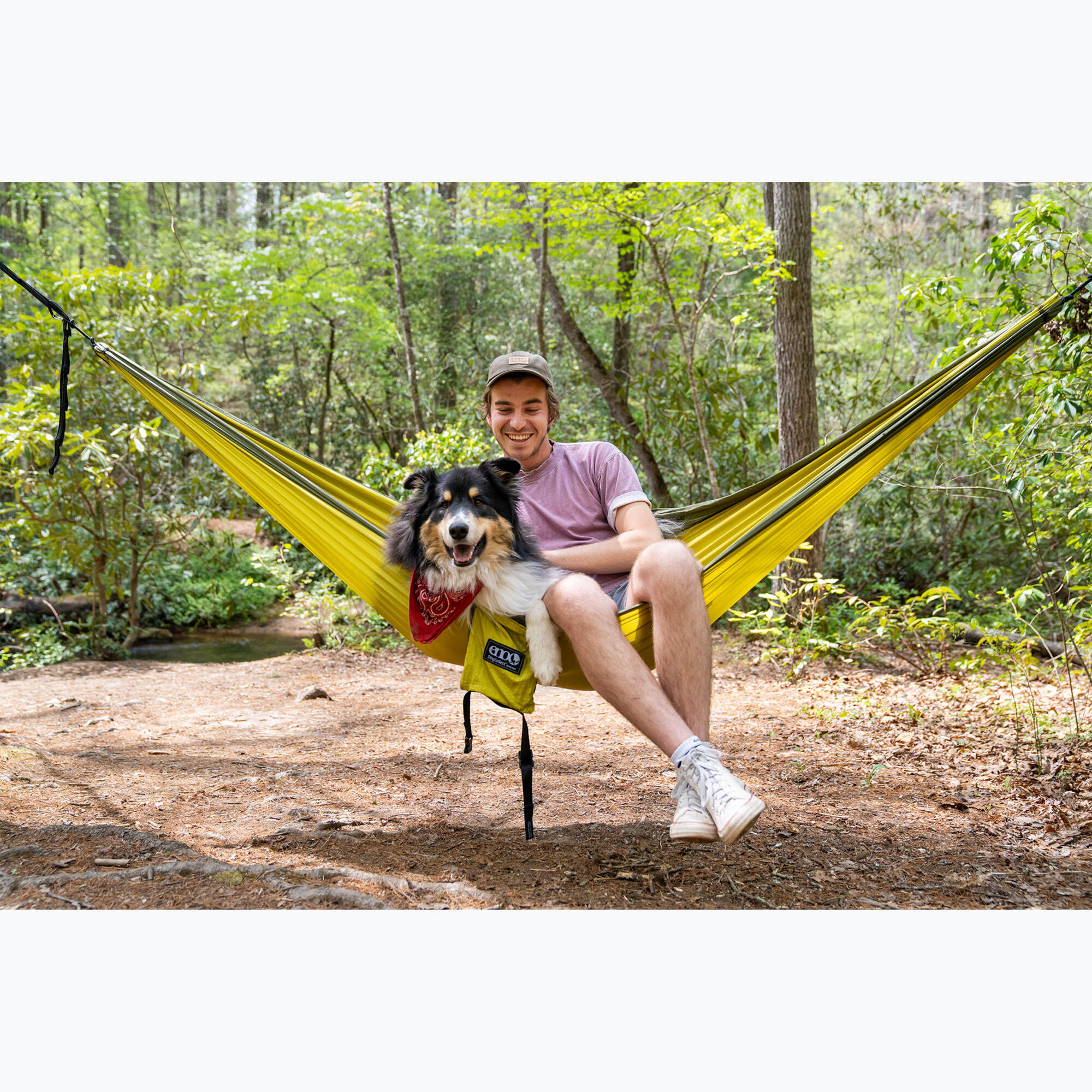 Hamak turystyczny ENO SingleNest Hammock - melon/olive 6/7