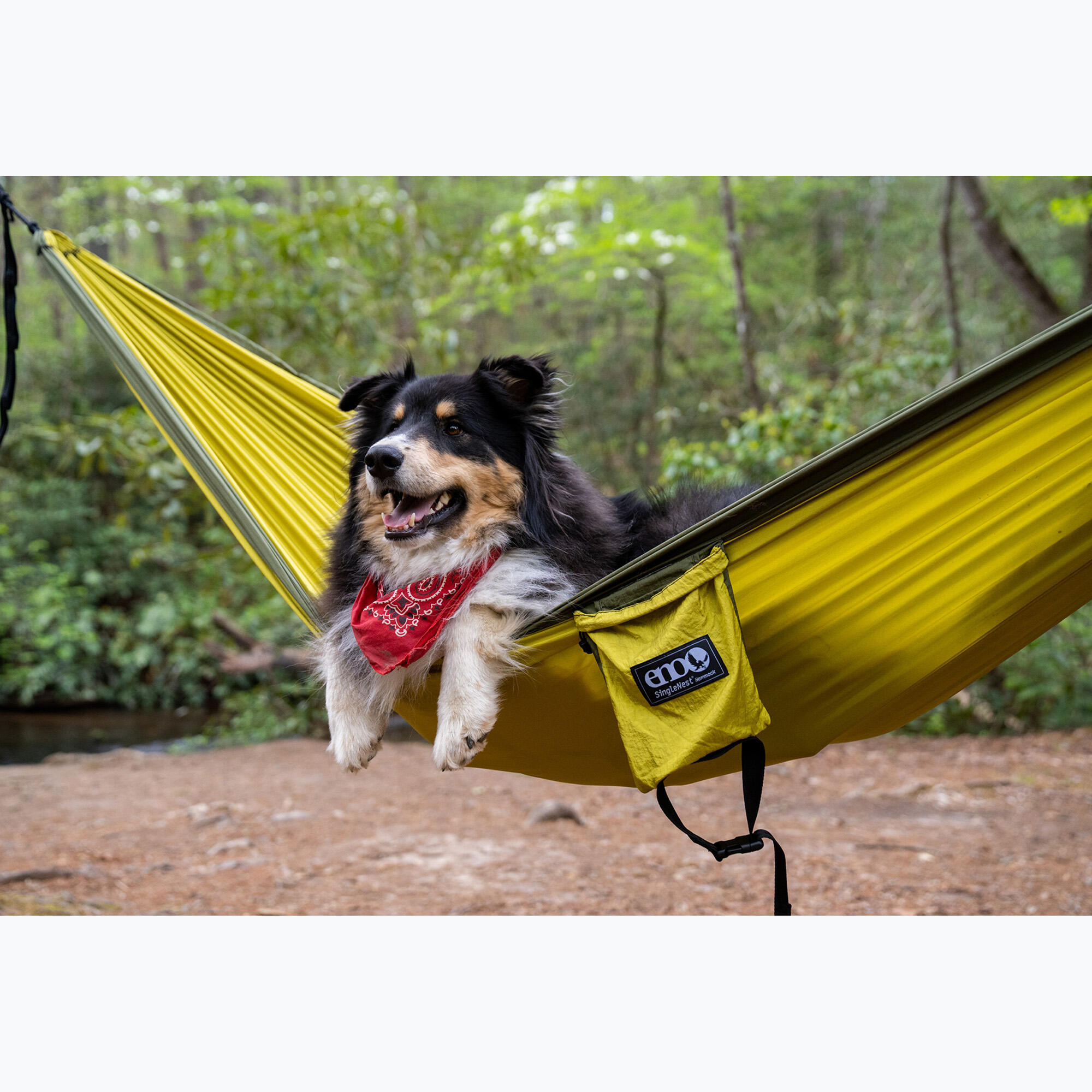 Hamak turystyczny ENO SingleNest Hammock - melon/olive 7/7