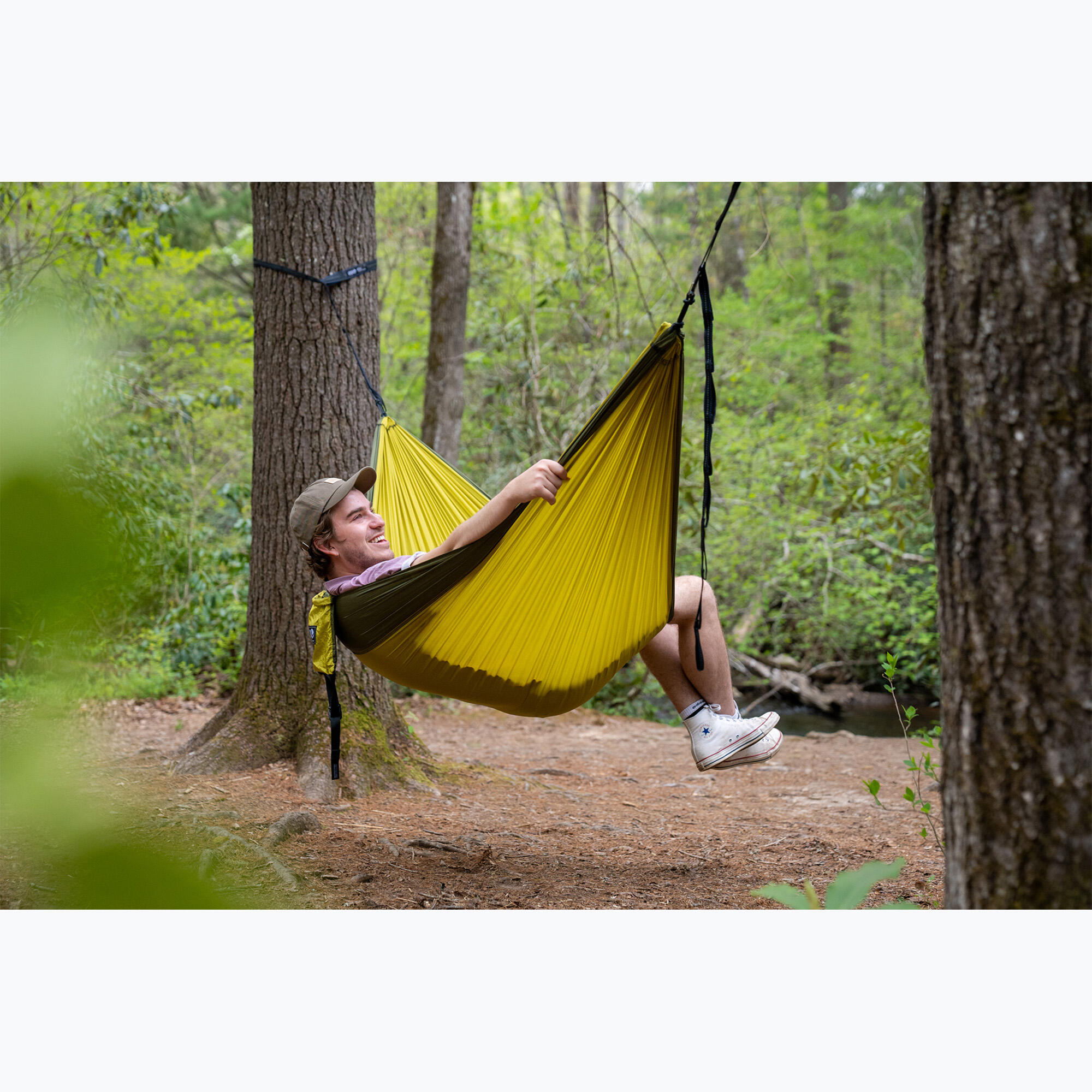 Hamak turystyczny ENO SingleNest Hammock - melon/olive 4/7