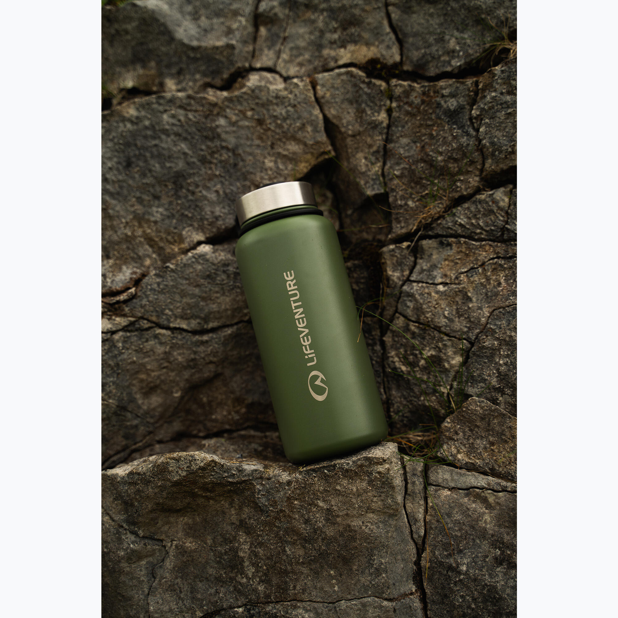 Gourde Lifeventure 1L Khaki acier inoxydable isolation TiV chaude 8h froide 24h 3/6