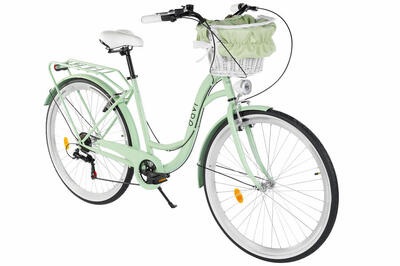 Damesfiets davi ella 28", 7 versnellingen, 160-185 cm, groen/zwart