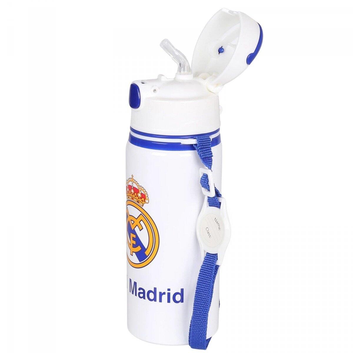Botella Cantimplora con Correa Aluminio Real Madrid Blanca 600 ML 4/5