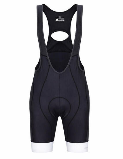 Herren Fahrradhose Kurz Radhose mit Trägern Trägerhose Comfort Line Schwarz Weiß