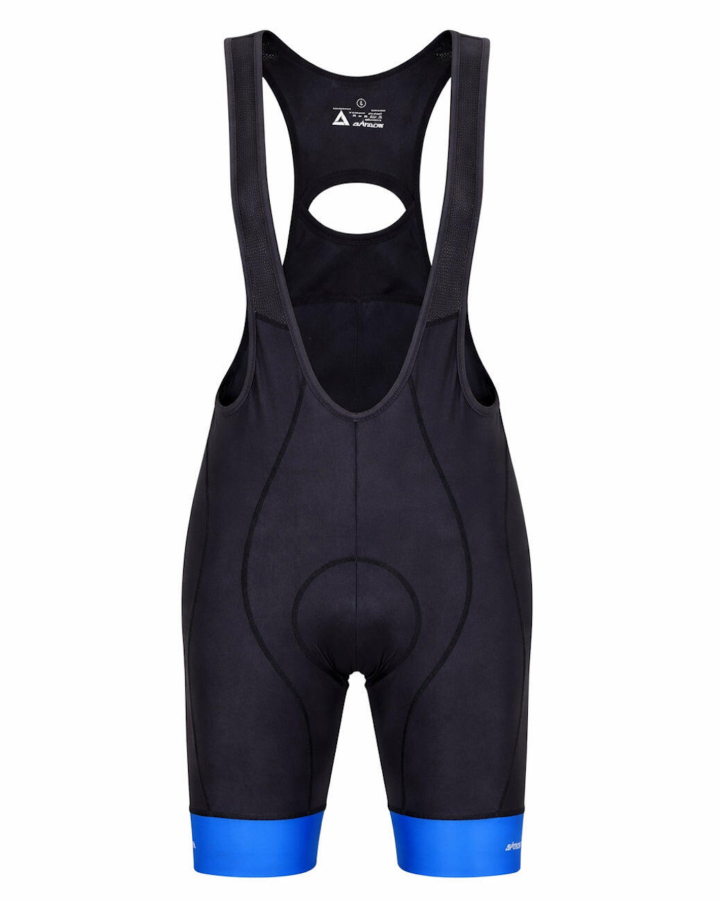 Herren Fahrradhose Kurz Radhose mit Trägern Trägerhose Comfort Line Schwarz Blau 1/4