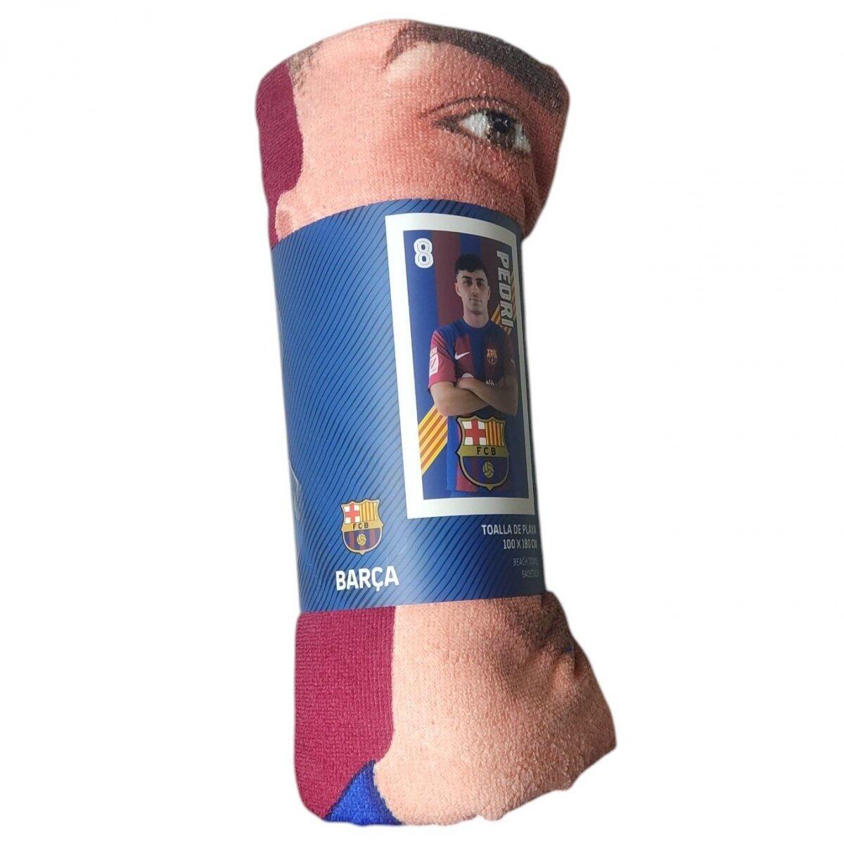FC Barcelona ręcznik plażowy Pedri mikrofibra 70X140 wielokolorowy