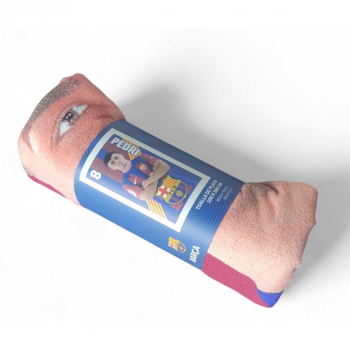 FC Barcelona ręcznik plażowy Pedri mikrofibra 70X140 wielokolorowy 4/5