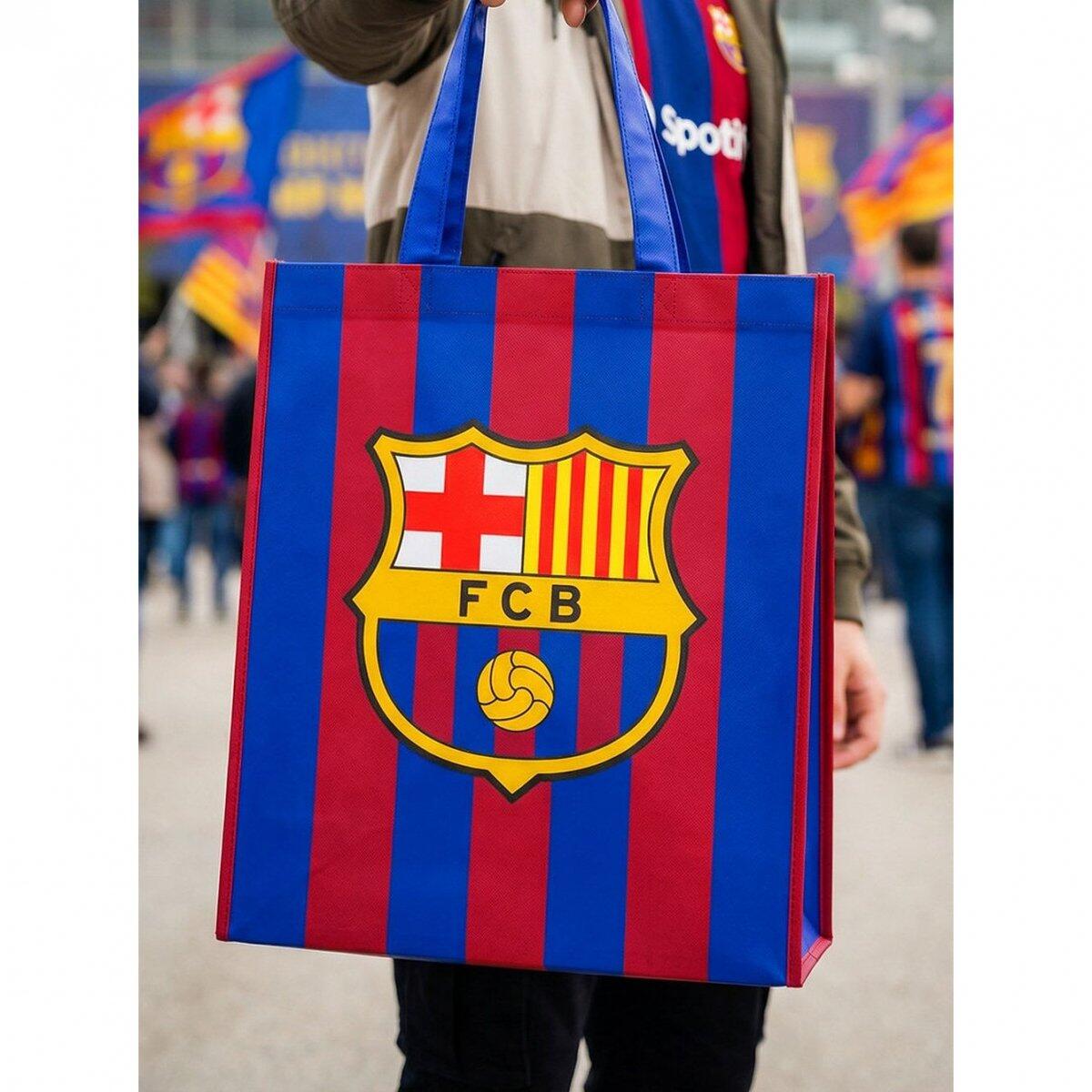 FC Barcelona torba na zakupy ekologiczna shopping bag 32X38cm wielokolorowa 3/3