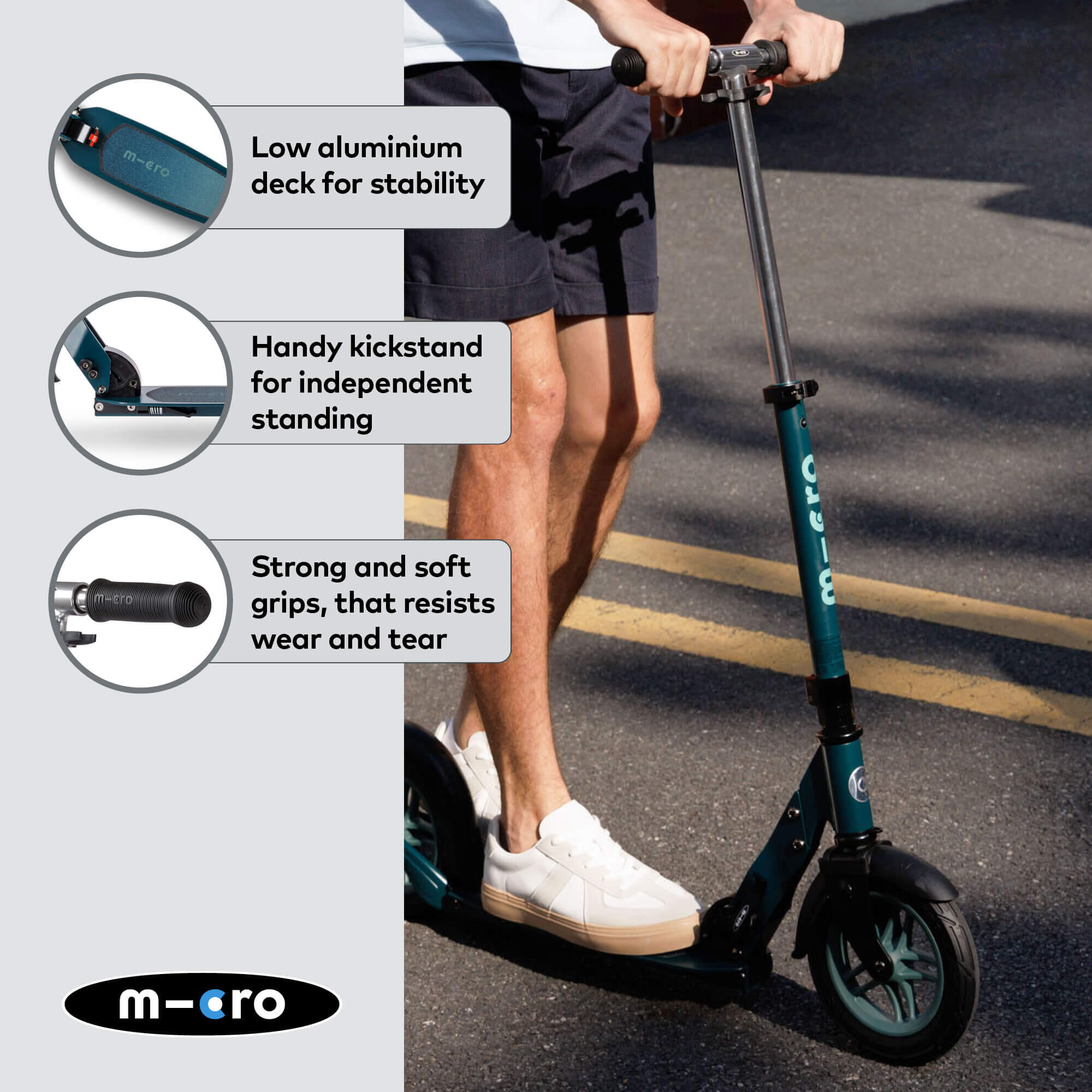 Hulajnoga Micro Classic Sporty z technologią Nanogrid Kolor zielony 5/7