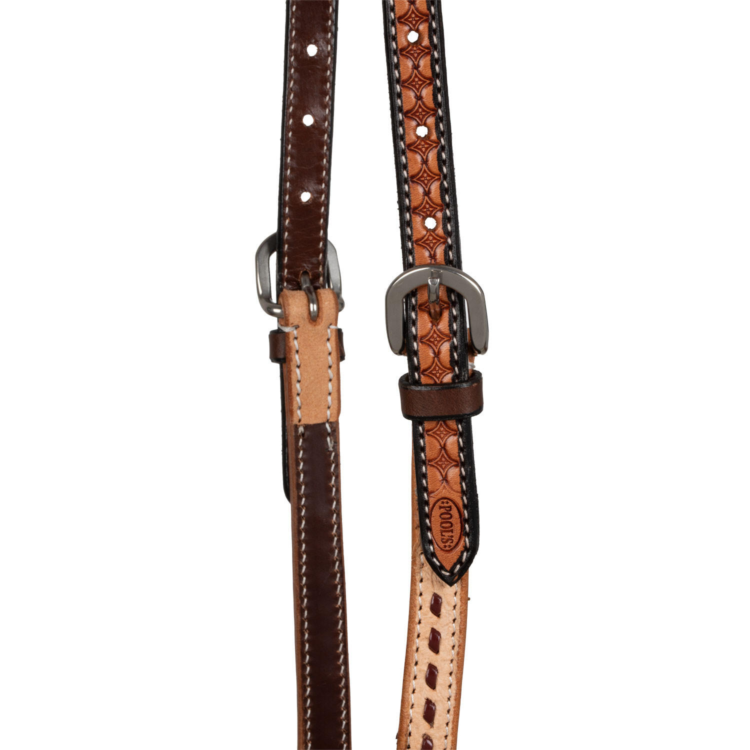 Testera western bicolor para caballo con una oreja 3/4