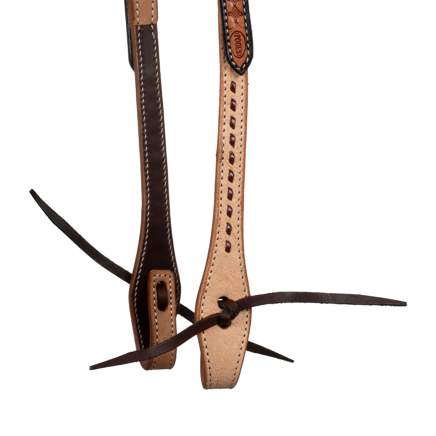 Testera western bicolor para caballo con una oreja 4/4