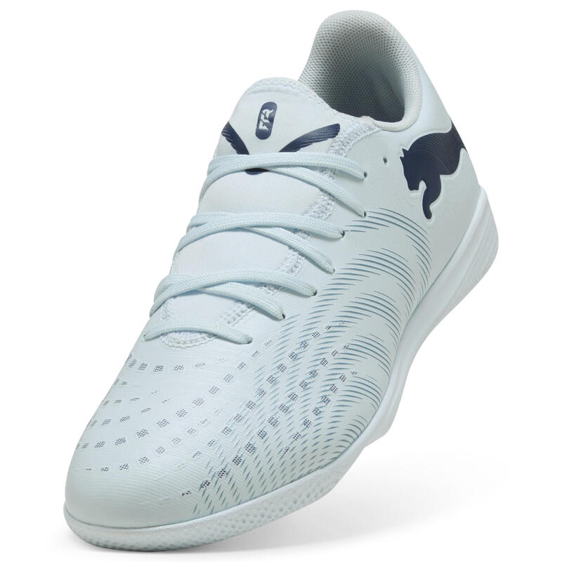 Ghete fotbal interior, talpă plată Future 9 Play, coral PUMA
