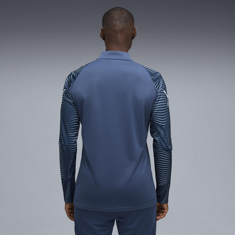 Tricou bărbați mânecă lungă, fermoar sfert Individualfinal, negru PUMA
