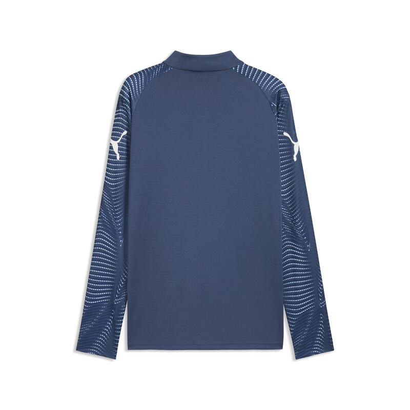 Tricou bărbați mânecă lungă, fermoar sfert Individualfinal, negru PUMA