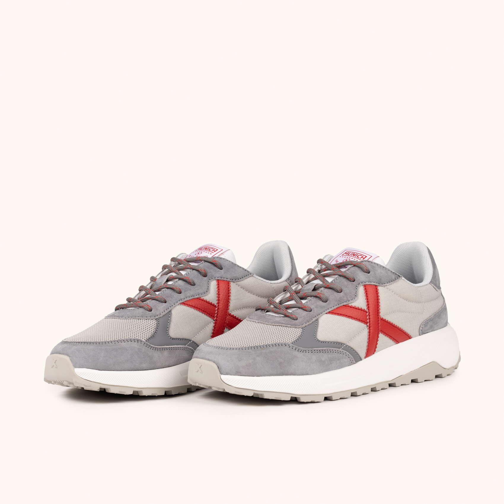 MUNICH BABEL 15 Sneaker Urbana in Grigio e Rosso con Suola Volume 5/5