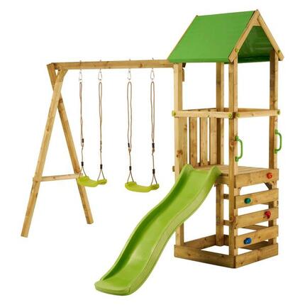 Aire de jeux bois enfant : plateforme 90 cm avec toboggan WALLI