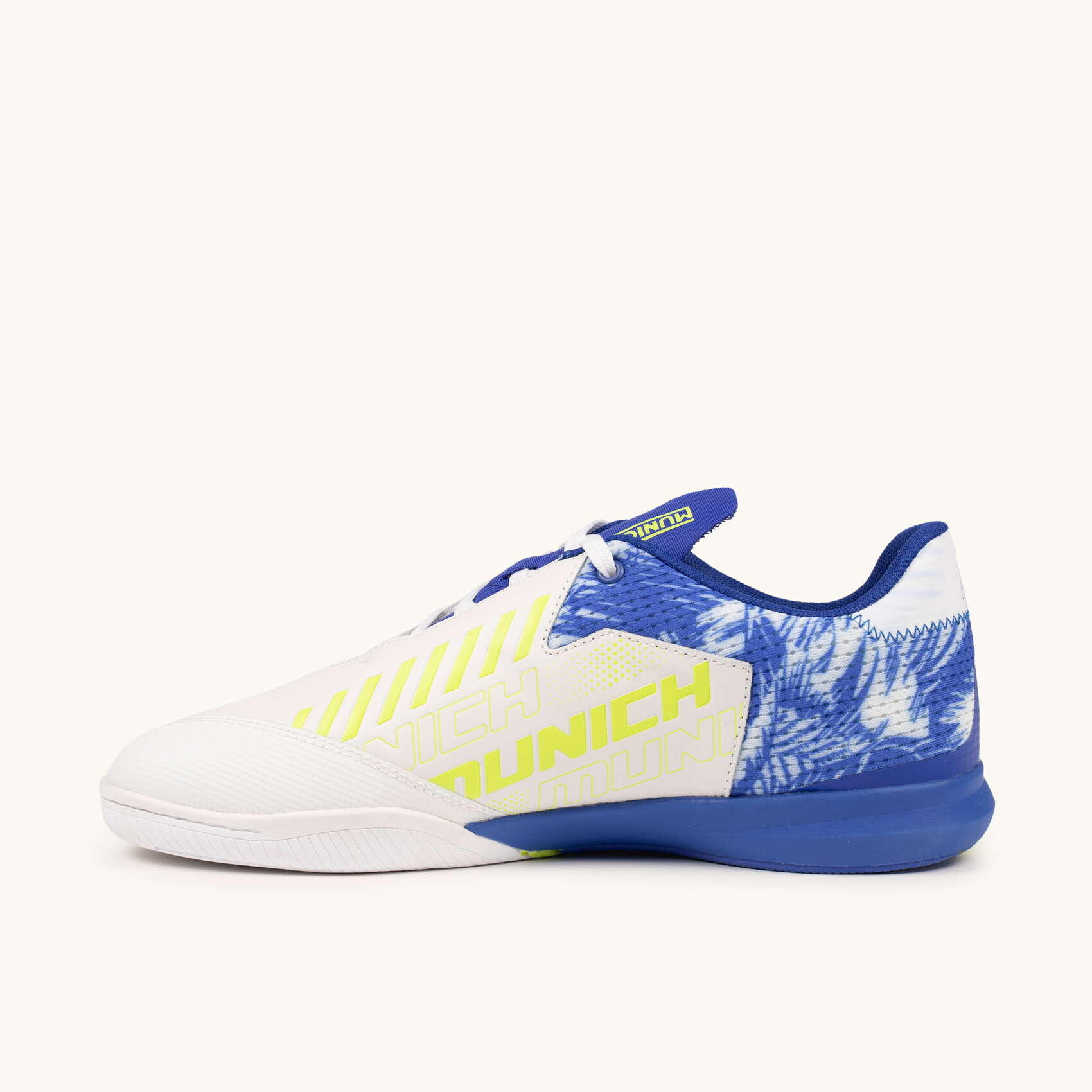 MUNICH RONDO 23 Sneakers Calcio a 5 Design Palme Blu e Fluoro 3/5