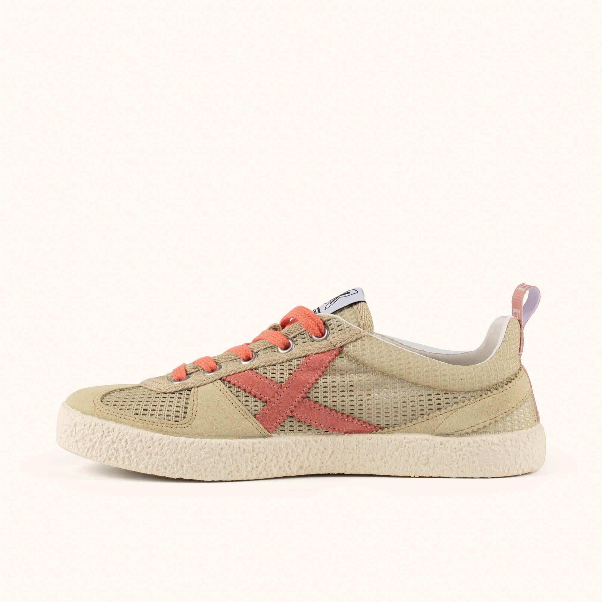 MUNICH VOLATA 109 Sneakers de Rejilla Transpirable Beige y Coral 3/5