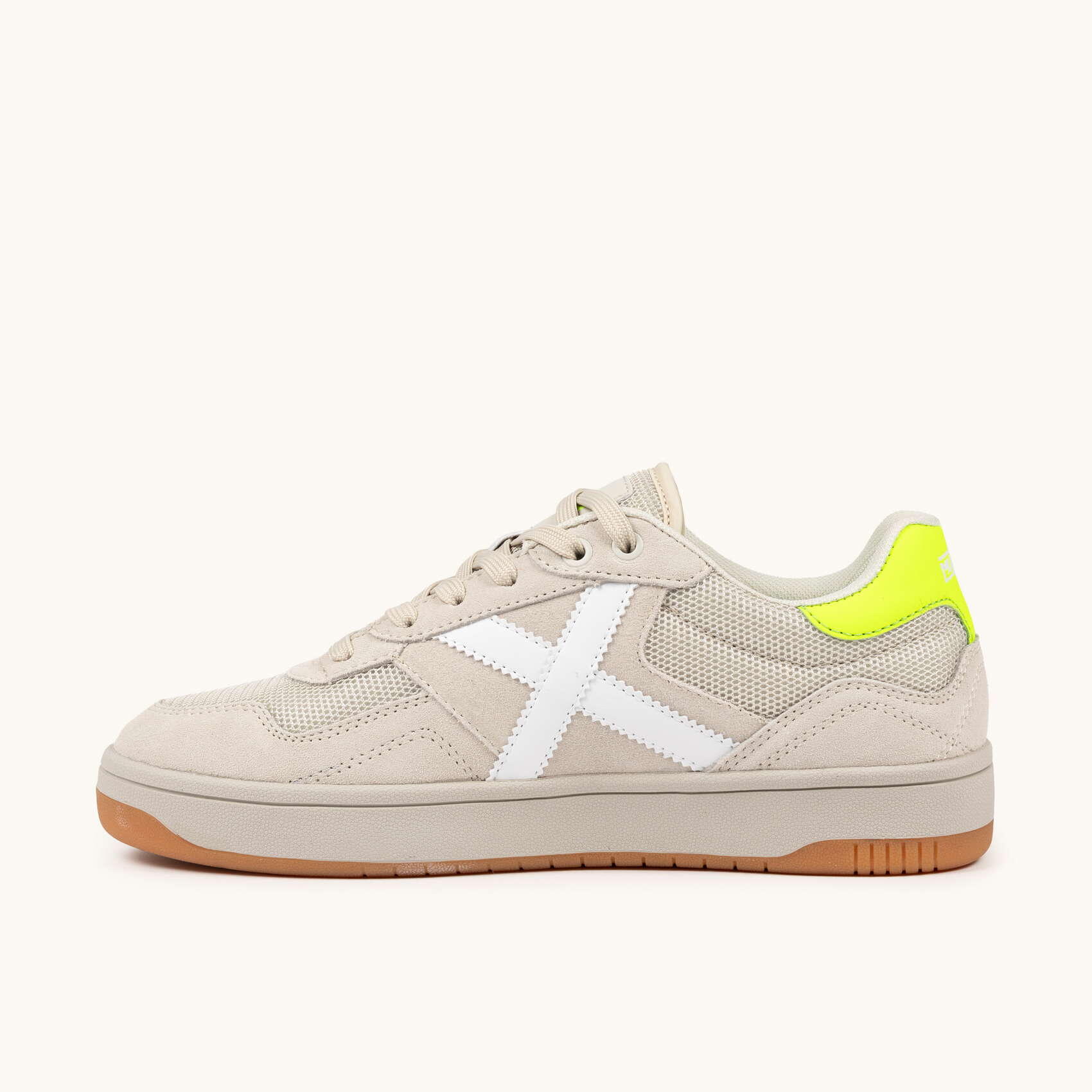 MUNICH STILO 09 Sneaker Contemporánea Beige y Flúor 3/5