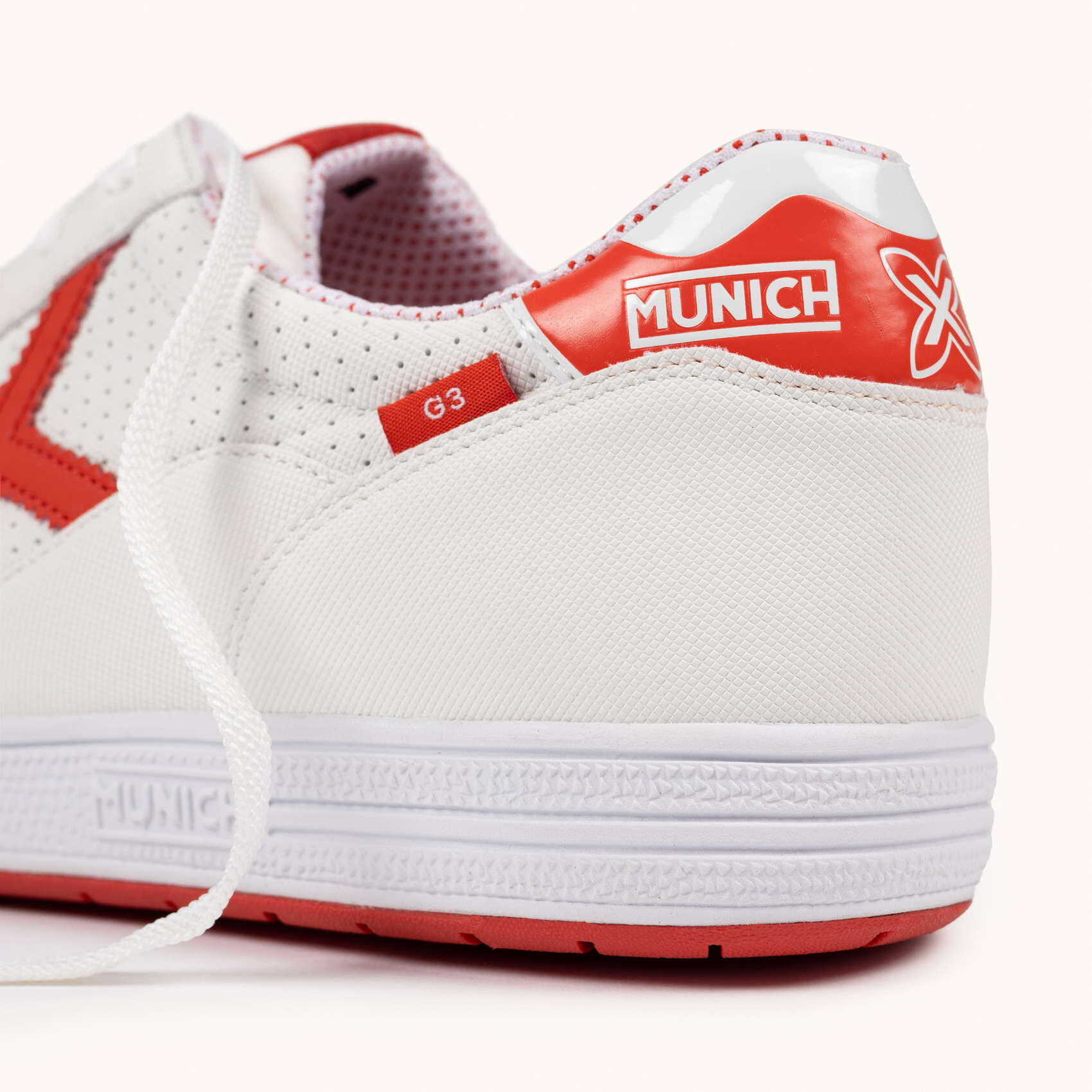 MUNICH G-3 455 Zapatillas de Fútbol Sala Técnicas Blanco y Rojo 2/5