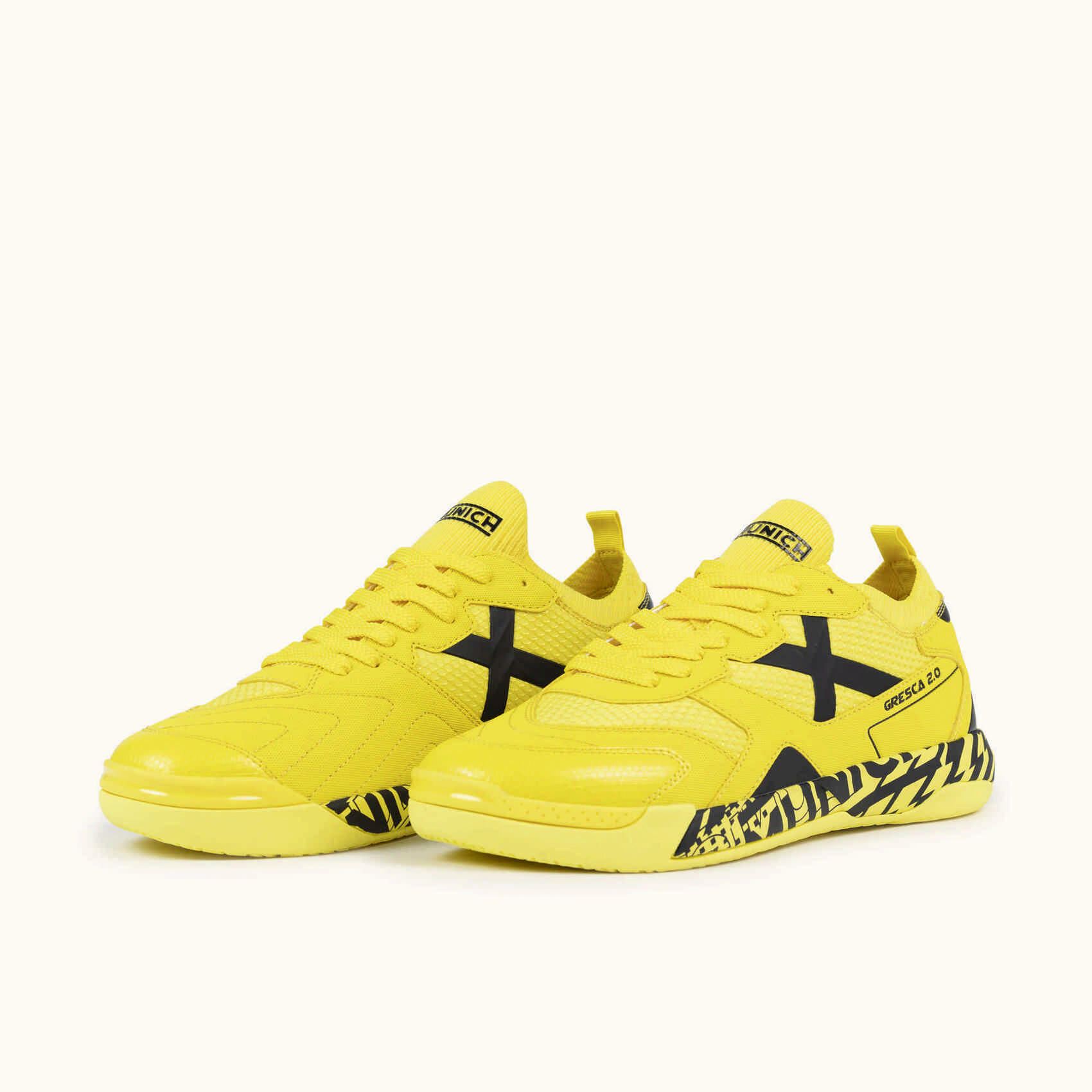 MUNICH GRESCA 2.0 10 Zapatillas de Fútbol Sala Profesionales Amarillo y Negro 5/5