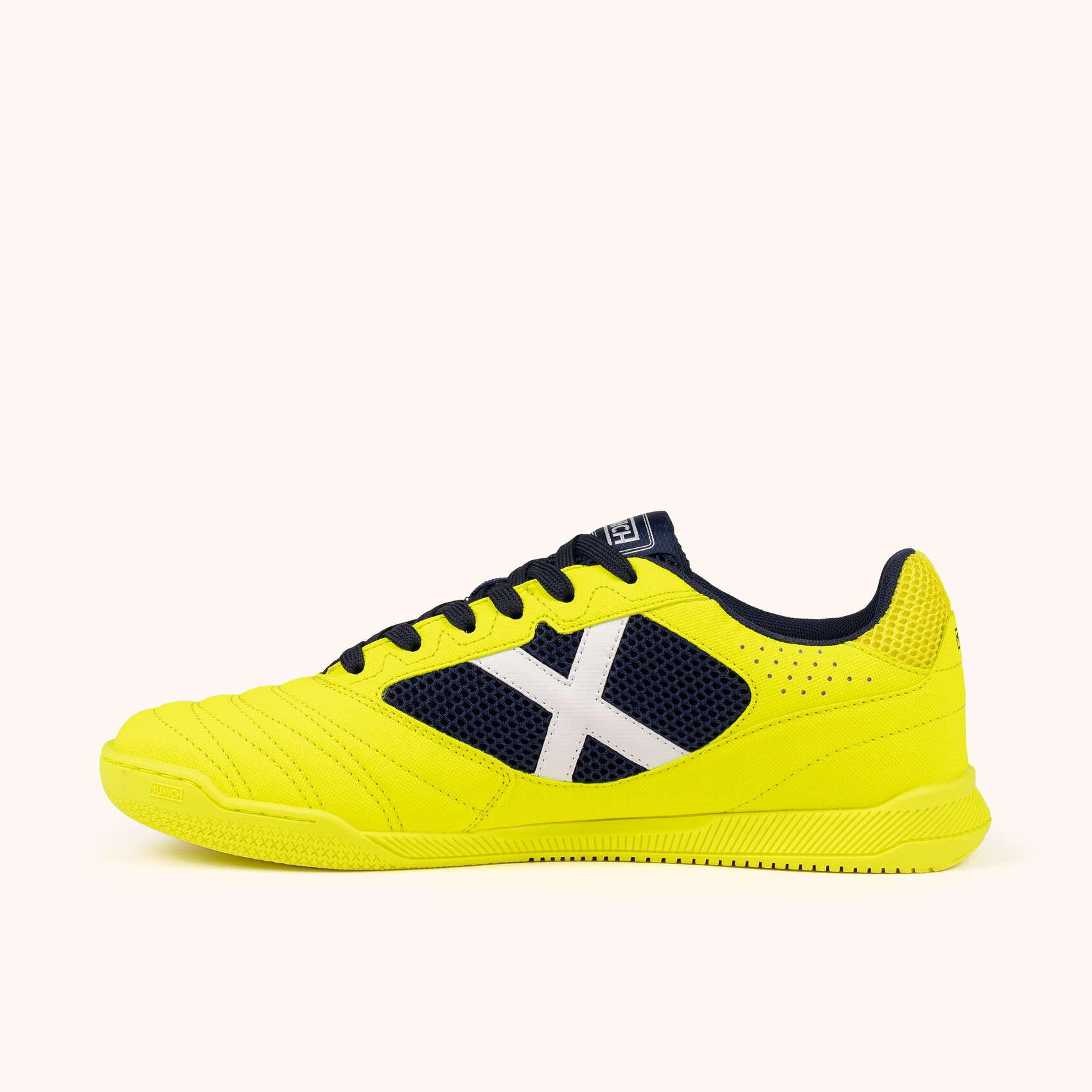 MUNICH DEBUT 07 Zapatillas de Fútbol Sala Profesionales Amarillo Flúor y Marino 3/5