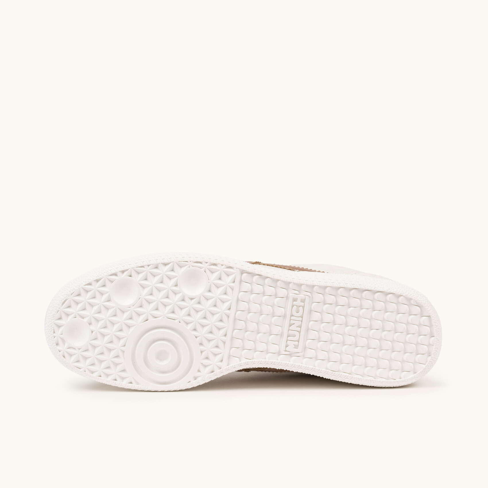 MUNICH RUMBA WMN 25 Sneakers in Camoscio Crema con Dettagli Oro Rosa 4/5